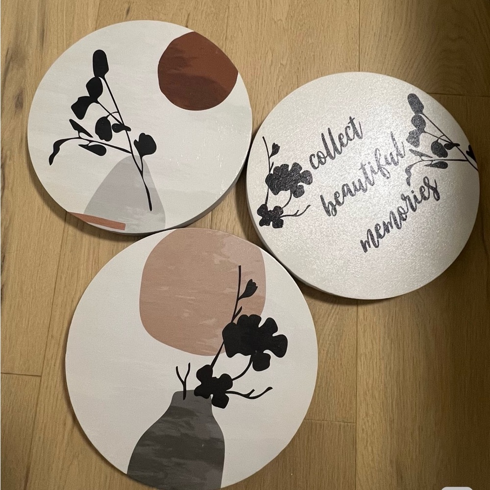 Abstract Wall Art Set with Inspirational Quote